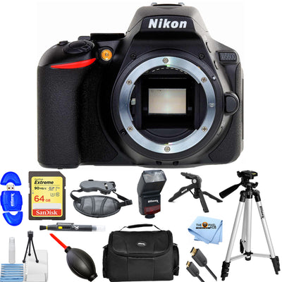 Nikon D5600 24.2MP DSLR Camera (Body Only) 1575 + 64GB + Flash Bundle