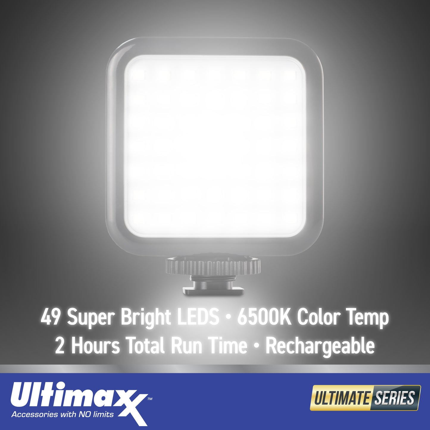 Ultimaxx Mini 49 LED Video Light - USB / Built-In Rechargeable Li-ion Battery