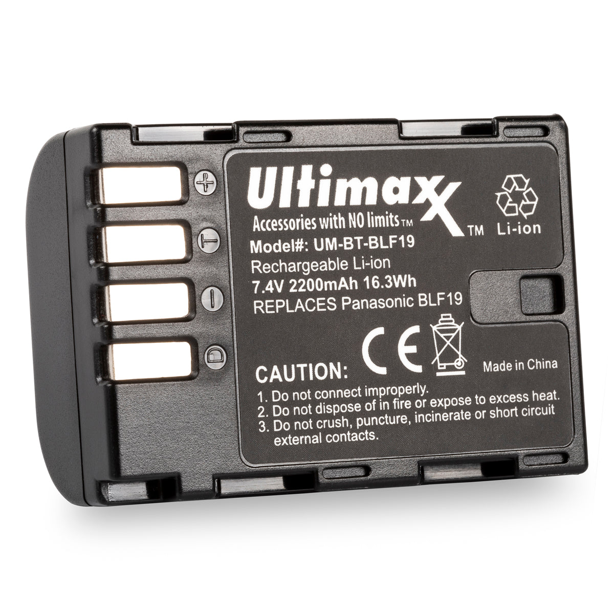 Batterie de remplacement ULTIMAXX pour Panasonic BLF19 2200mAh pour GH3 GH4 GH5 G5S G9