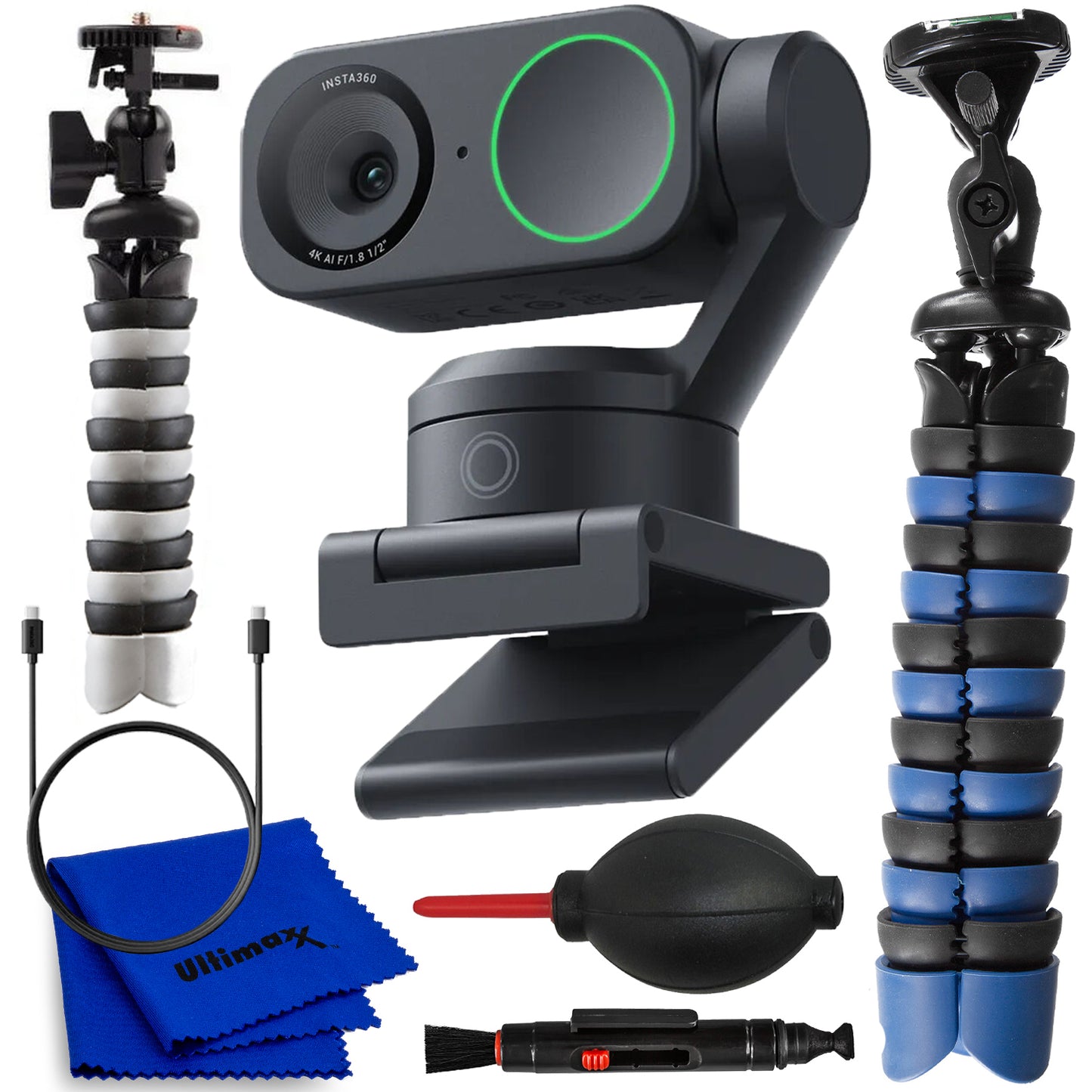 Insta360 Link 2 4K AI Webcam CINSABNB - 7PC Accessory Bundle