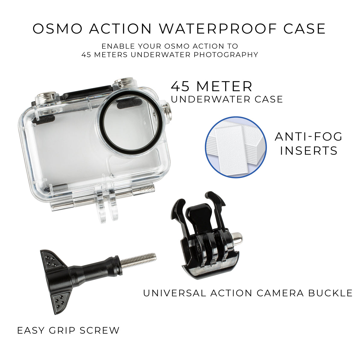 40M/120FT Waterproof Underwater Case Protective Housing Mount - DJI Osmo Action