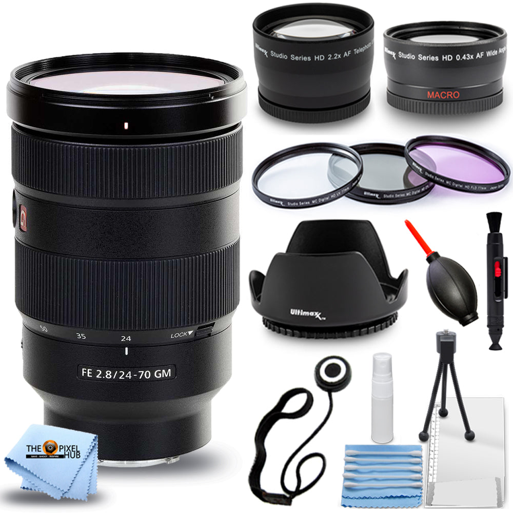 Sony FE 24-70mm f/2.8 GM Lens SEL2470GM + Filter Kit + Lens Pouch Bundle