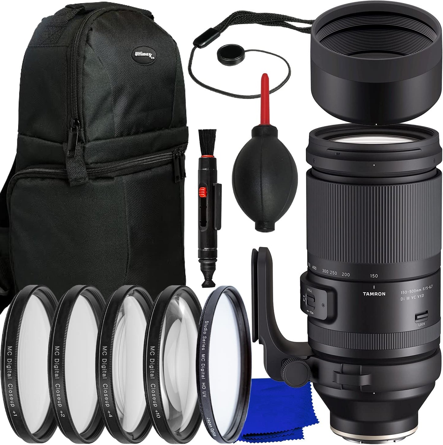 Tamron 150-500mm f/5-6.7 Di III VXD Lens for FUJIFILM X - 7PC Accessory Bundle