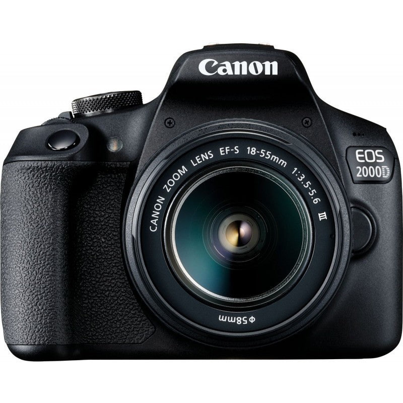 Canon EOS 2000D / Rebel T7 avec objectif EF-S 18-55 mm III + 64 Go + pack EXT BATT