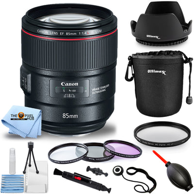 Objectif Canon EF 85 mm f/1,4L IS USM 2271C002 + kit de filtres + pochette d'objectif