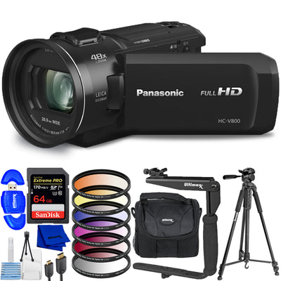 Caméscope Full HD Panasonic HC-V800 HC-V800K - Ensemble d'accessoires 10PC