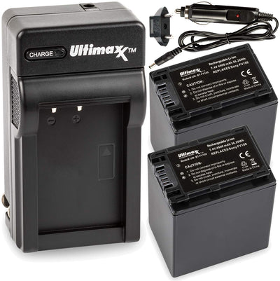 ULTIMAXX Rapid Charger with 2x NP-FV100 Batteries for Sony DCR-SR15 and SR2