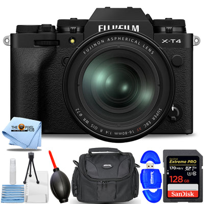 Appareil photo sans miroir FUJIFILM X-T4 avec objectif 16-80 mm (noir) - Ensemble d'accessoires 7 pièces