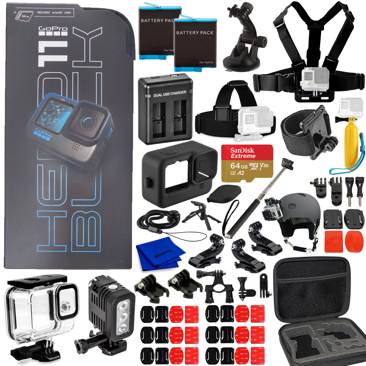 Caméscope 5K étanche GoPro HERO 11 Black - Ensemble d'accessoires 20PC 64 Go