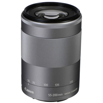 Canon EF-M 55-200mm f/4.5-6.3 IS STM Objectif (Argent) UV Bundle - Nouveau dans une boîte blanche