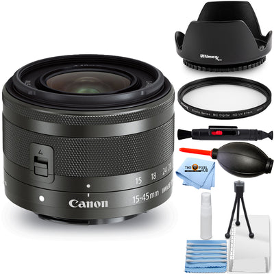 Objectif Canon EF-M 15-45mm f/3.5-6.3 IS STM (Graphite) + Kit UV - Neuf dans sa boîte blanche