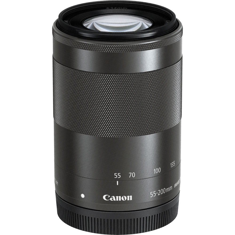 Canon EF-M 55-200mm f/4.5-6.3 IS STM Lens (Black) 9517B002 - 7PC Accessory Kit