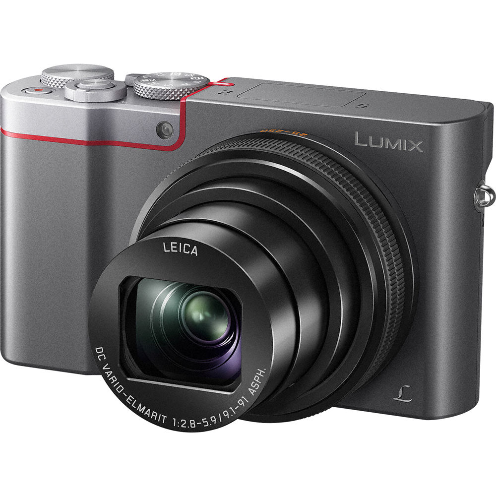 Appareil photo numérique Panasonic LUMIX DC-TZ220D/ZS200D (argent) - Ensemble d'accessoires 7 pièces