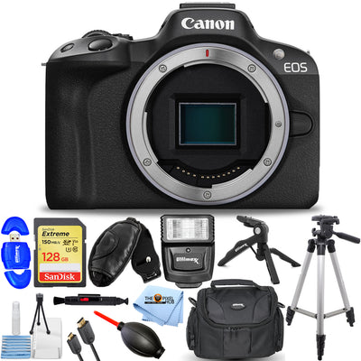 Canon EOS R50 Mirrorless Camera (Black) 5811C002 - 12PC Accessory Bundle