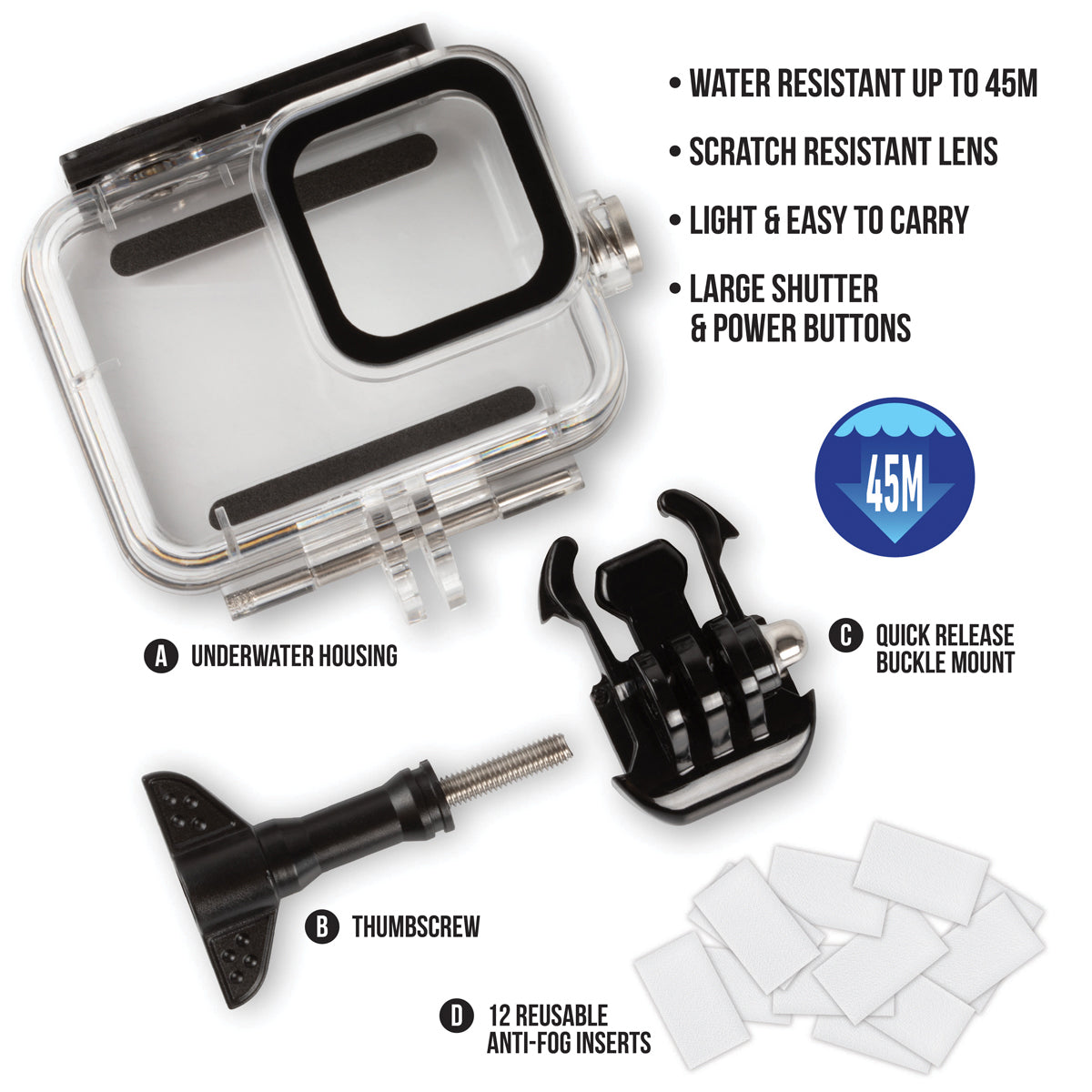 GoPro HERO8 HERO 8 Black - MÉGA KIT D'ACCESSOIRES Tout-en-1 + BATTERIE EXT + Bundle 32 Go