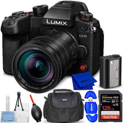 Panasonic Lumix GH6 avec objectif 12-60 mm f/2.8-4 DC-GH6LK - Ensemble d'accessoires 7 pièces