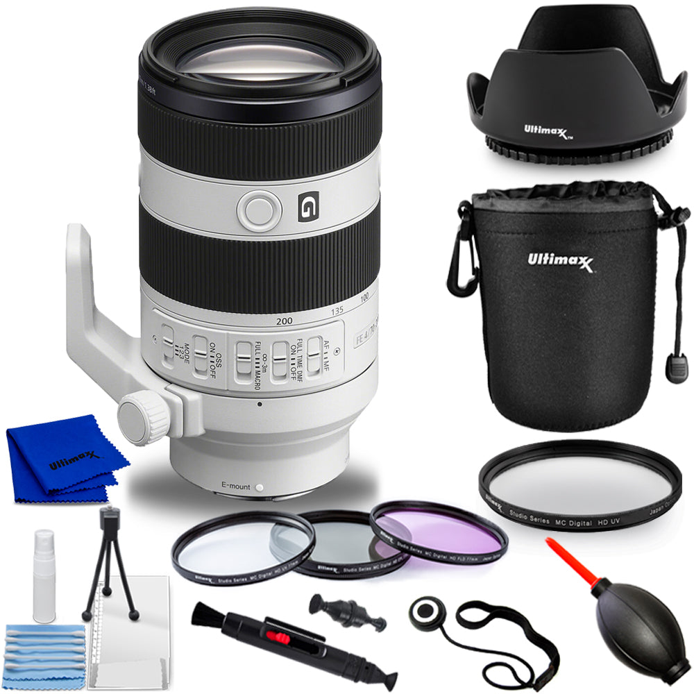 Objectif Sony FE 70-200 mm f/4 Macro G OSS II (Sony E) – Lot d'accessoires 10 pièces