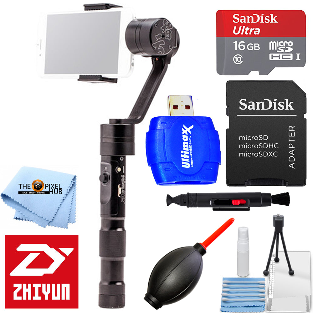 Stabilisateur portable 3 axes Zhiyun-Tech Smooth-II pour smartphones + pack 16 Go