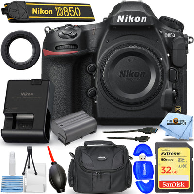 Appareil photo reflex numérique Nikon D850 (boîtier uniquement) 1585 – Ensemble de boîtier essentiel de 32 Go