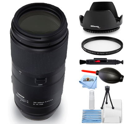 Objectif Tamron 100-400 mm f/4.5-6.3 Di VC USD pour Nikon F - Ensemble de filtres UV