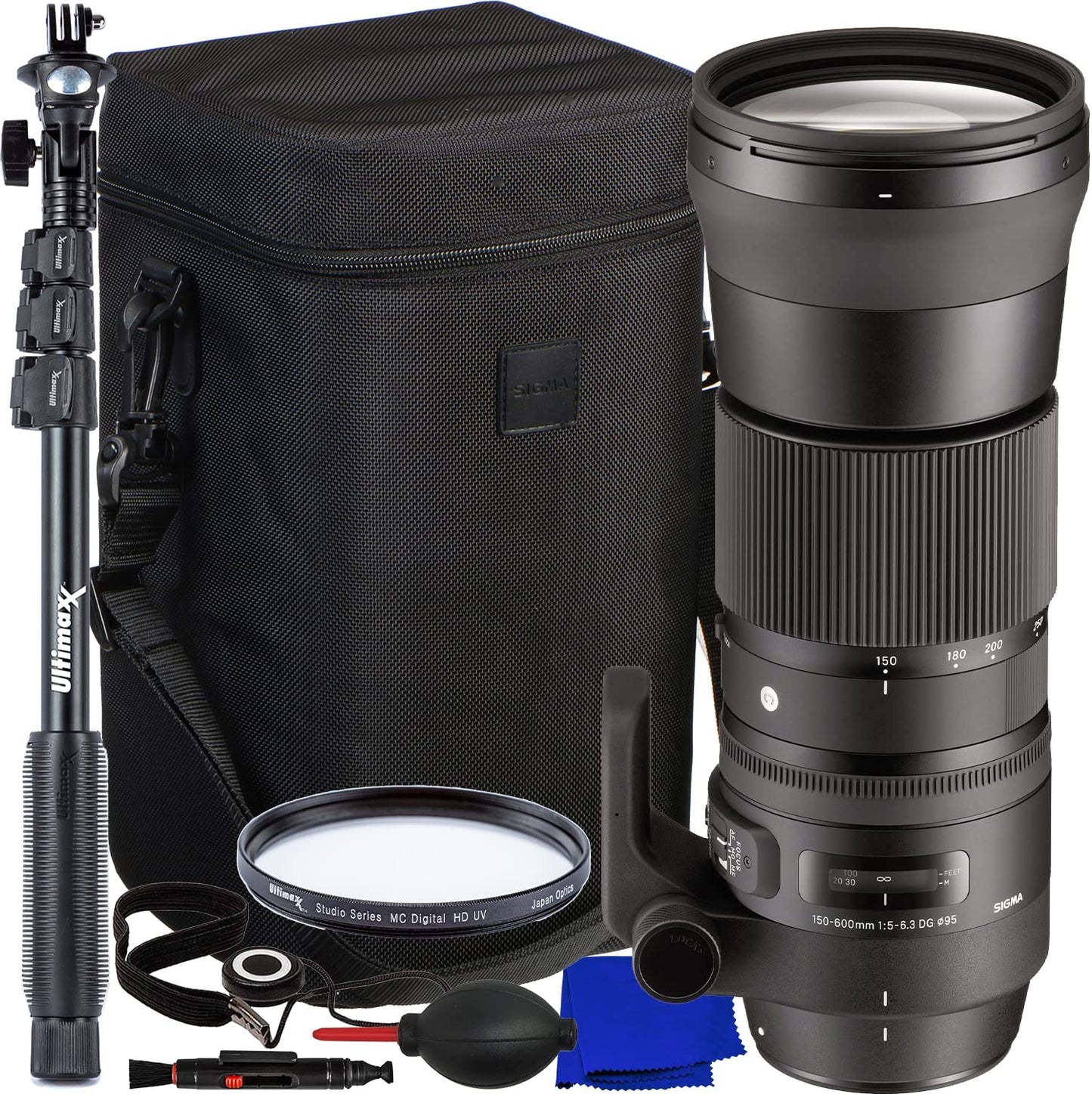 Sigma 150-600 mm f/5-6.3 DG OS HSM Objectif contemporain Canon EF – Kit d'accessoires 7 pièces