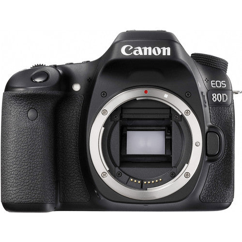 Appareil photo reflex numérique Canon EOS 80D 24,2 MP (boîtier uniquement) + BATTERIE EXT + 64 Go + Flash Bundle