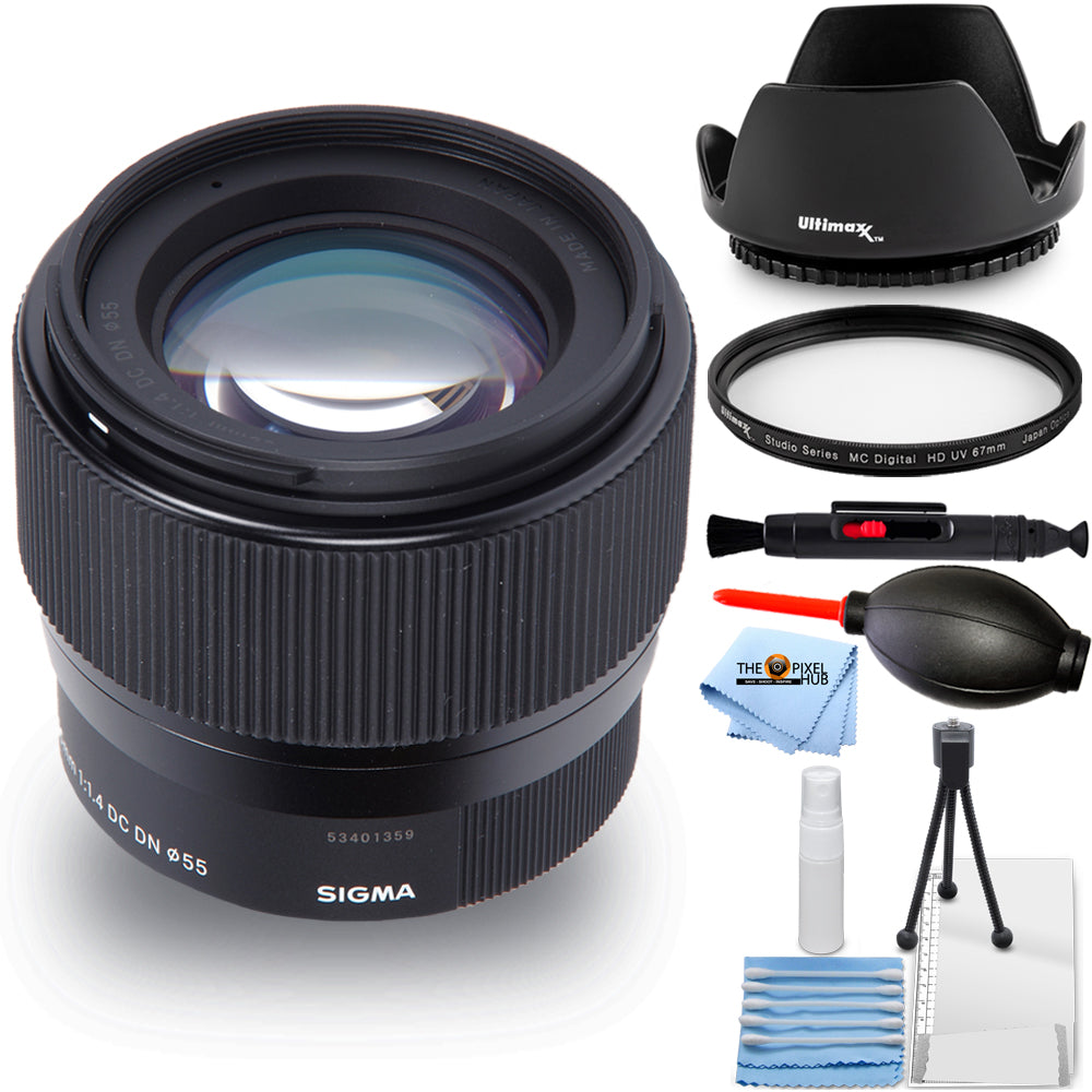 Sigma 56mm f/1.4 DC DN Contemporary Lens for Canon EF-M - 7PC Accessory Bundle