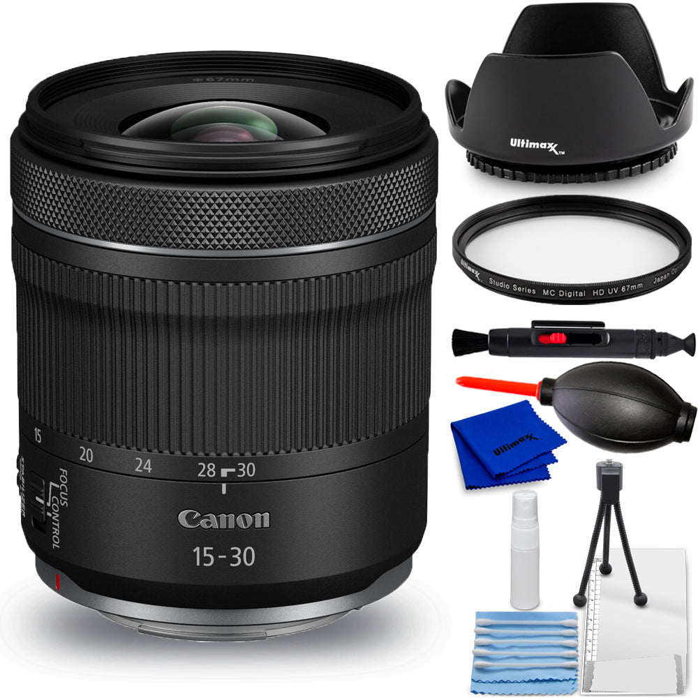 Objectif Canon RF 15-30 mm f/4.5-6.3 IS STM (neuf dans une boîte blanche) - Ensemble d'accessoires 7 pièces