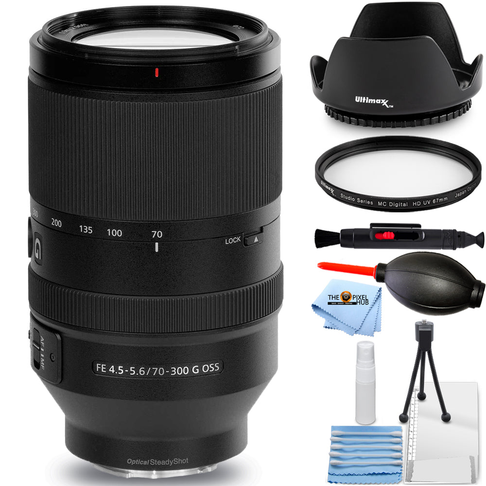 Objectif Sony FE 70-300 mm f/4,5-5,6 G OSS SEL70300G - Ensemble d'accessoires 7 pièces