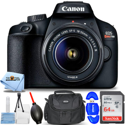 Canon EOS Rebel T100/4000D avec objectif DC III 18-55 mm + 64 Go + étui pour gadget