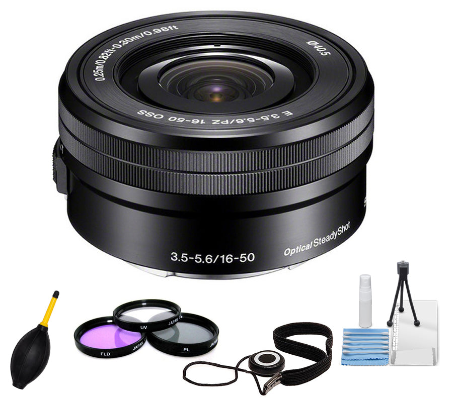 Objectif Sony E PZ 16-50 mm f/3.5-5.6 OSS SELP1650 + kit de filtres + kit de maintien de capuchon