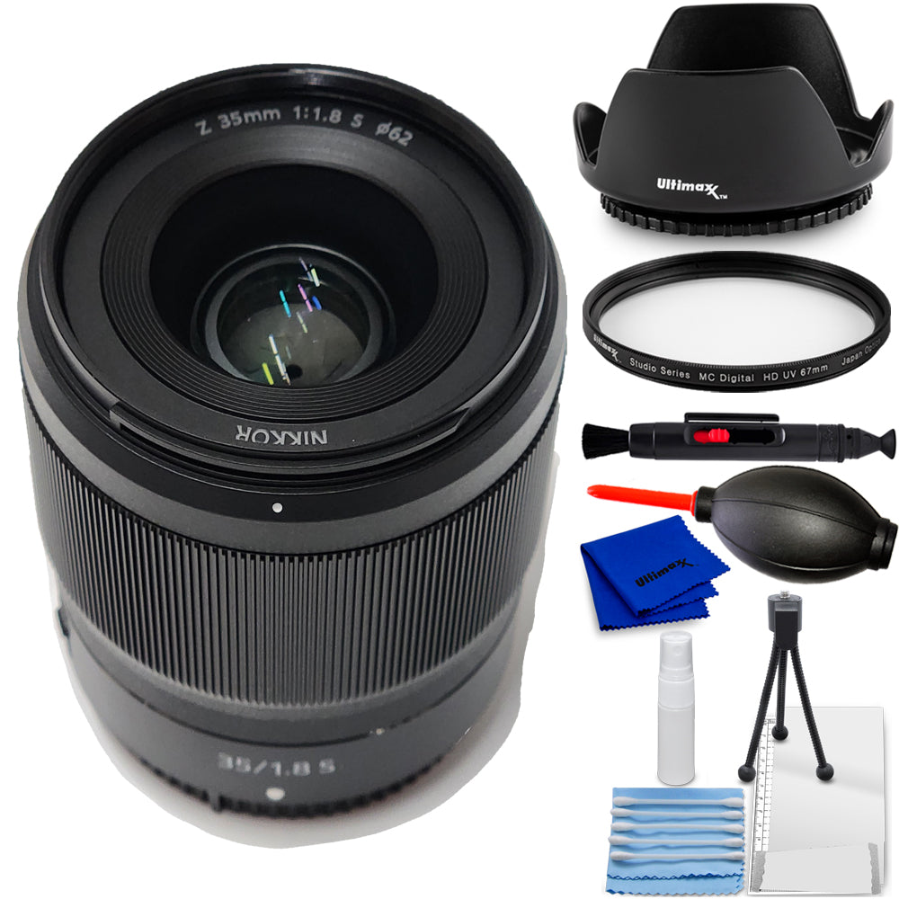 Nikon NIKKOR Z 35mm f/1.8 S Lens 20081 - UV Filter + Hood Lens Bundle