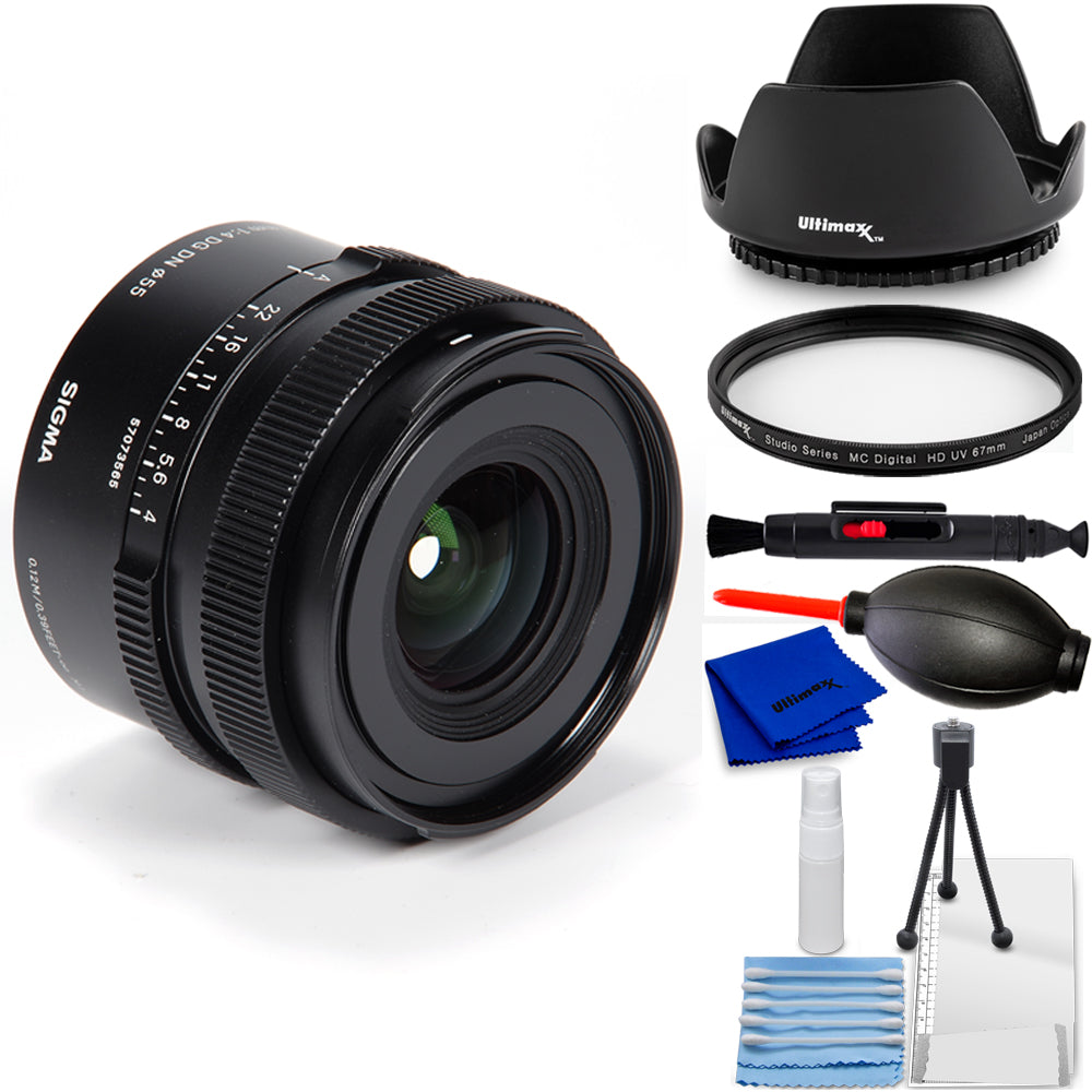 Objectif contemporain Sigma 17 mm f/4 DG DN (Sony E) 415965 - Ensemble d'accessoires 7 pièces