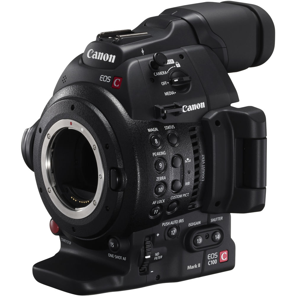 Appareil photo Canon EOS C100 Mark II Cinema EOS avec boîtier AF CMOS double pixel 128 Go