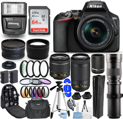 Appareil photo reflex numérique Nikon D3500 avec 18-55 mm + 70-300 mm + 420-800 mm - Offre groupée de qualité supérieure