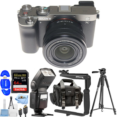 Appareil photo sans miroir Sony a7C avec objectif 28-60 mm (argent) - Ensemble d'accessoires 10 pièces