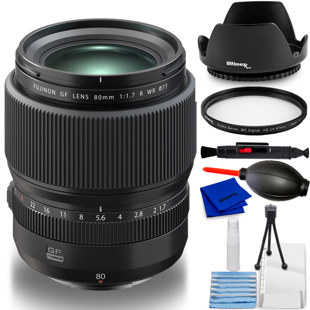 Objectif FUJIFILM GF 80 mm f/1.7 R WR 600022103 - Lot d'accessoires 7 pièces