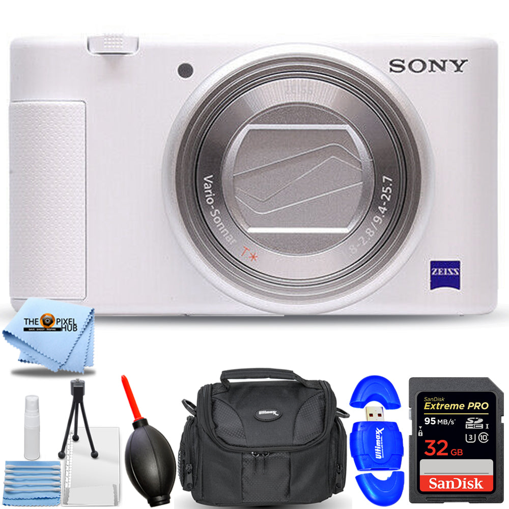 Appareil photo numérique Sony ZV-1 20,1 MP (blanc) – Pack essentiel de 32 Go