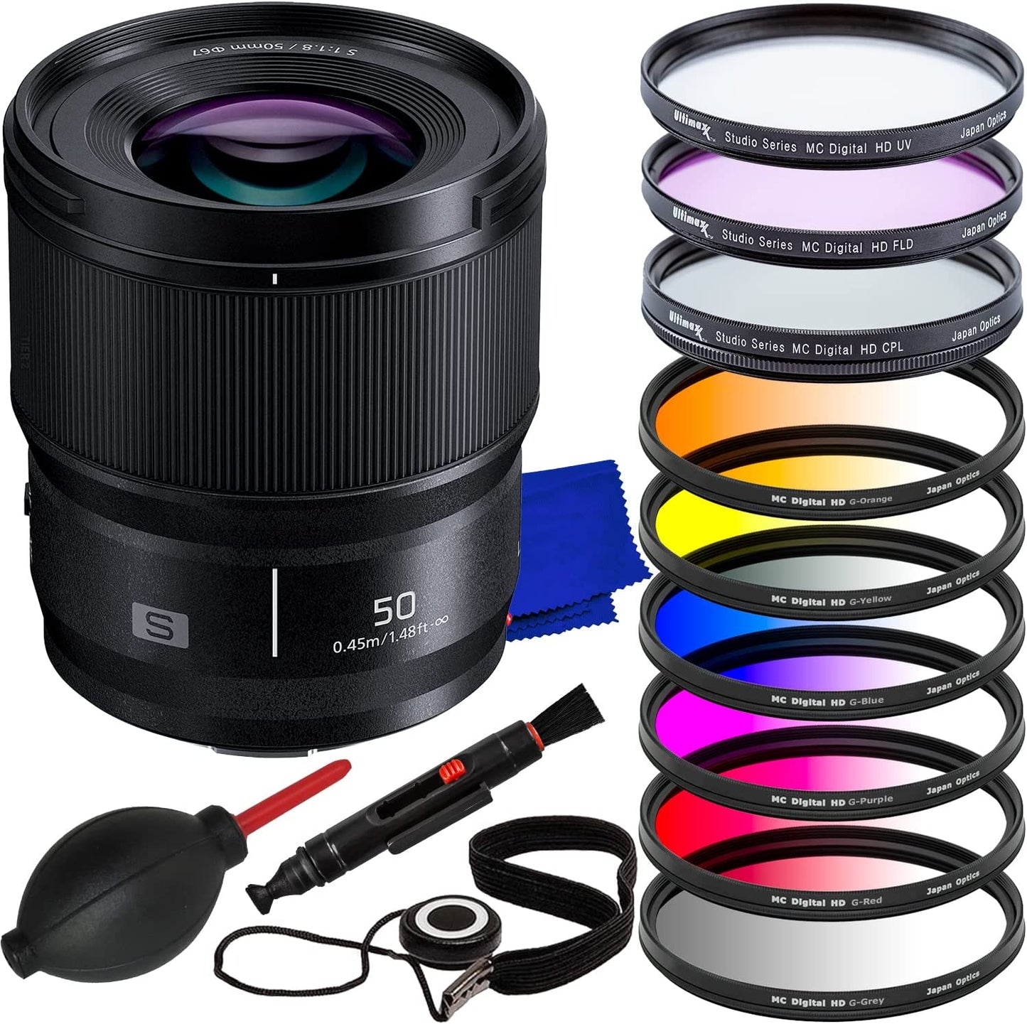 Panasonic Lumix S 50mm f/1.8 Objectif S-S50 - Ensemble d'accessoires 14PC