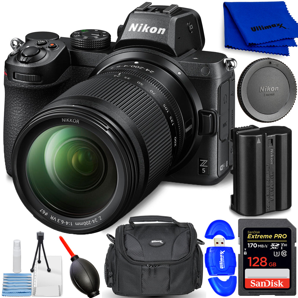 Appareil photo numérique sans miroir Nikon Z5 avec objectif 24-200 mm 1641 - Kit d'accessoires 7 pièces