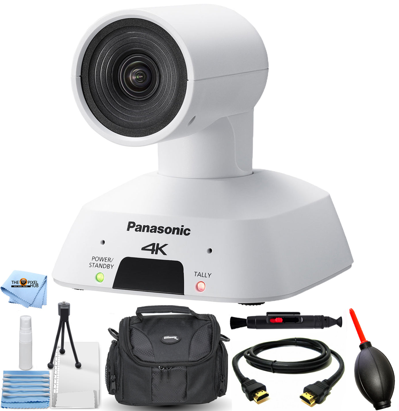 Panasonic AW-UE4WG Caméra PTZ 4K compacte avec streaming IP (Blanc) - Bundle