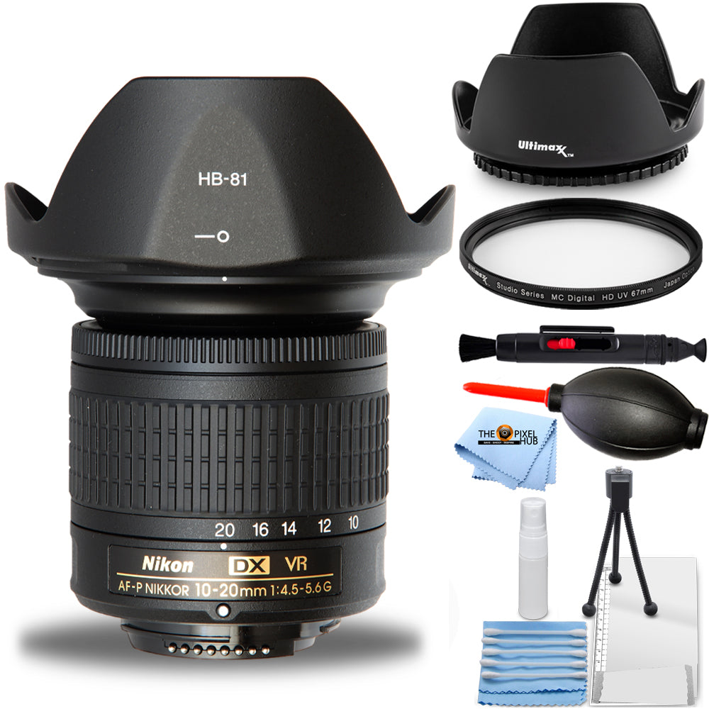 Objectif Nikon AF-P DX NIKKOR 10-20 mm f/4.5-5.6G VR 20067 - Ensemble d'accessoires 7 pièces