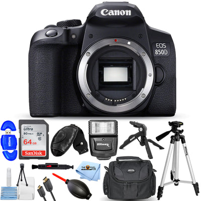 Appareil photo reflex numérique Canon EOS 850D / T8i / Kiss X10i (boîtier uniquement) + 64 Go + pack flash