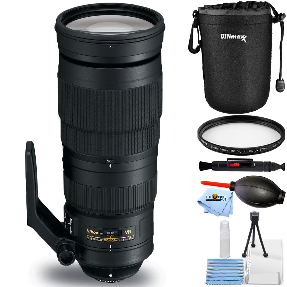 Objectif Nikon AF-S NIKKOR 200-500 mm f/5.6E ED VR 20058 – Ensemble de filtres UV essentiels