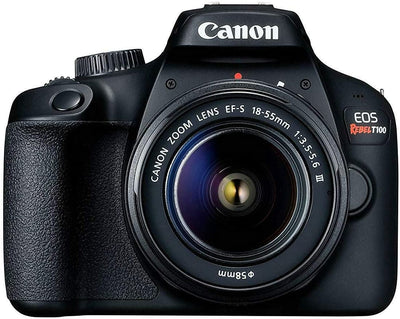 Canon EOS Rebel T100/4000D avec objectif DC III 18-55 mm + 64 Go + étui pour gadget