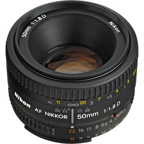 Nikon AF NIKKOR 50mm f/1.8D Autofocus Lens + Telephoto and Wide Angle Bundle