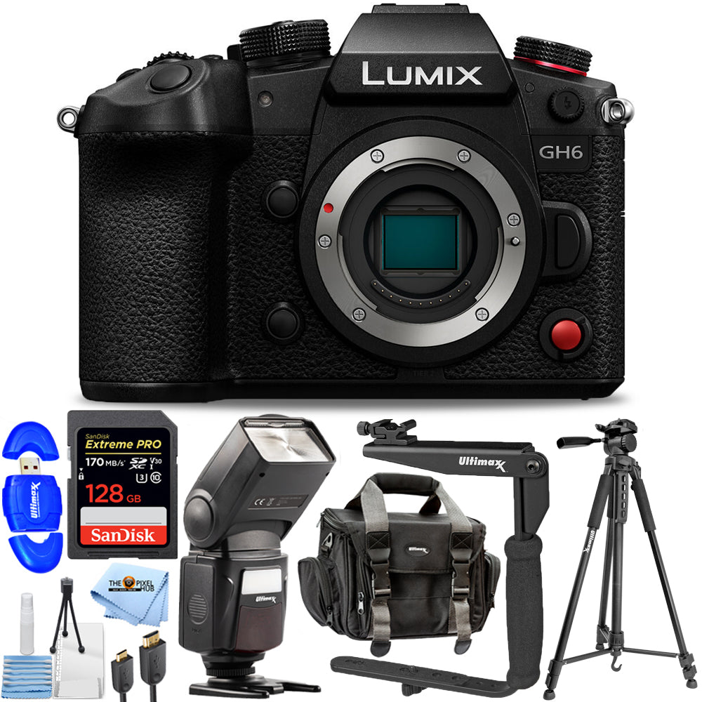 Appareil photo sans miroir Panasonic Lumix GH6 DC-GH6BODY - Ensemble d'accessoires 10PC