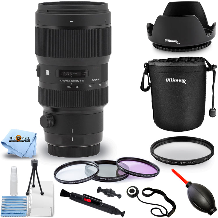 Sigma 50-100mm f/1.8 DC HSM Art Lens for Nikon F - 10PC Accessory Bundle