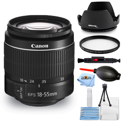 Canon EF-S 18-55mm f/3.5-5.6 III Zoom Lens UV Filter Bundle - New in White Box