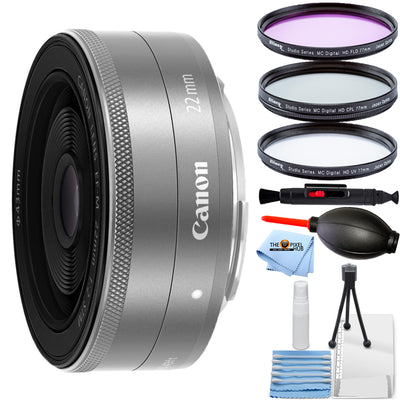 Objectif Canon EF-M 22 mm f/2 STM (argent) 9808002 neuf dans une boîte blanche – ensemble de filtres